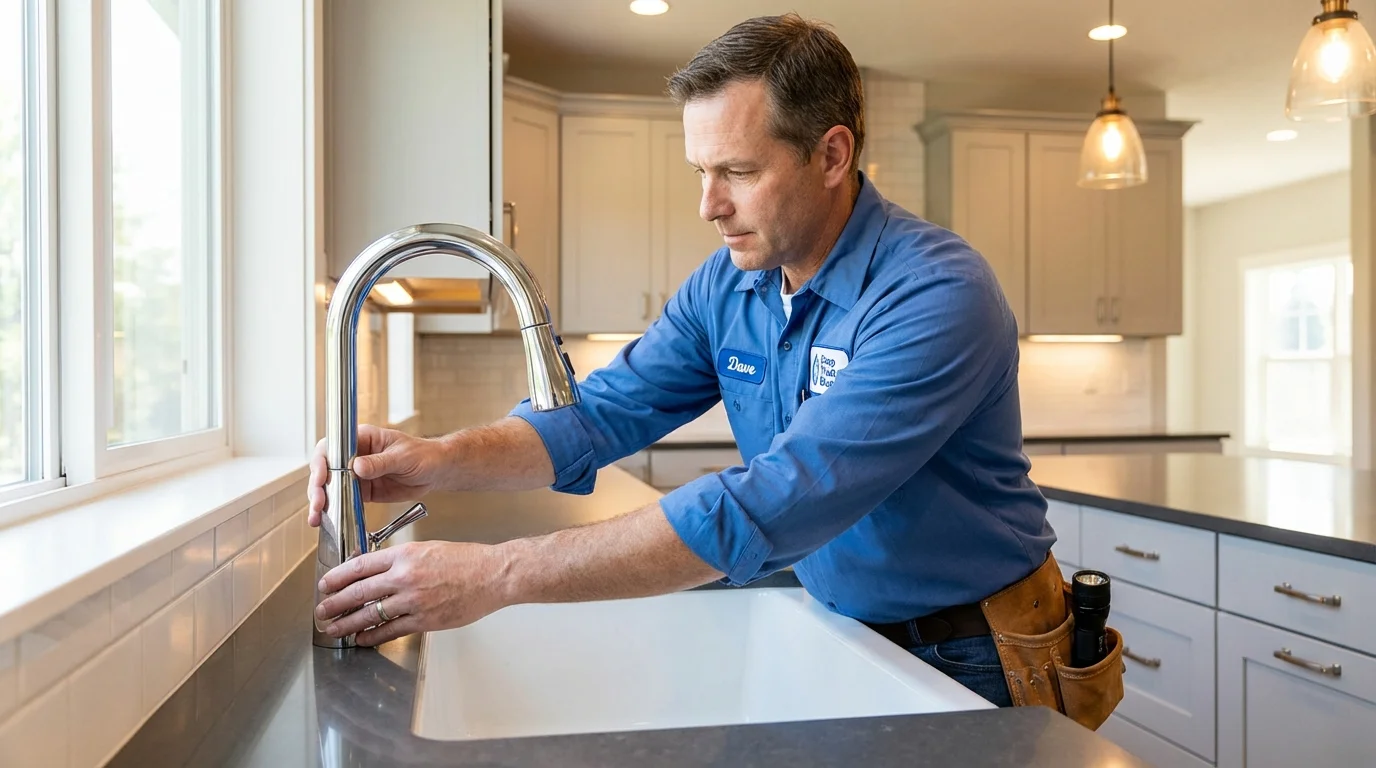 Kitchen faucet installation by Johns Plumbing LLC in Wamego