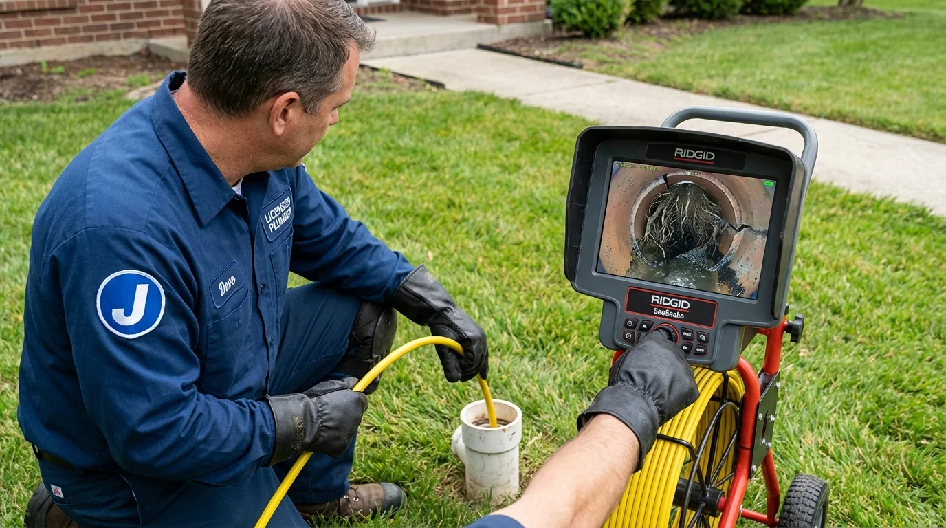 Sewer camera inspection being performed by Johns Plumbing LLC in Wamego